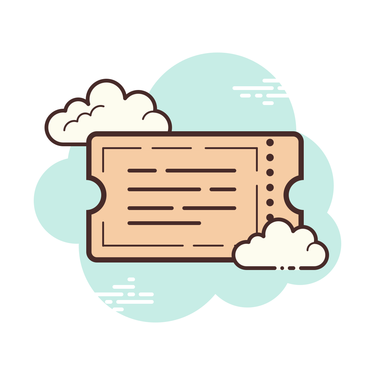 cloud style ticket icon