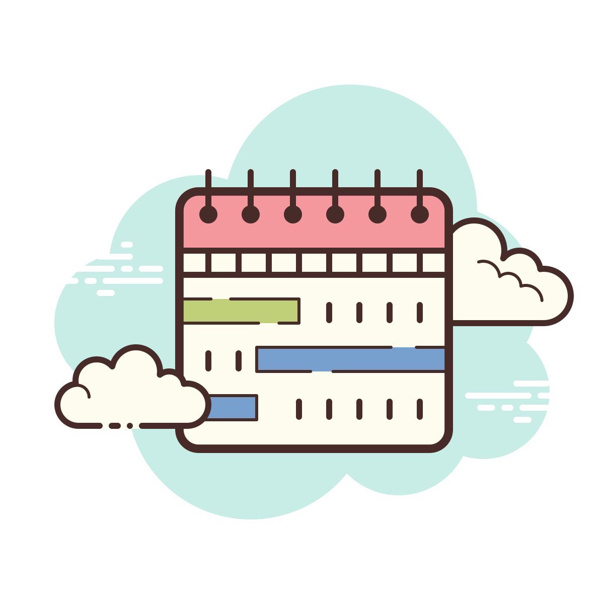 cloud style semaine de la chronologie icon