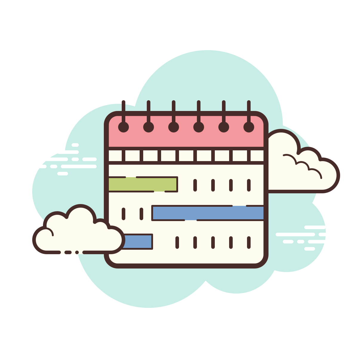 cloud style timeline week icon