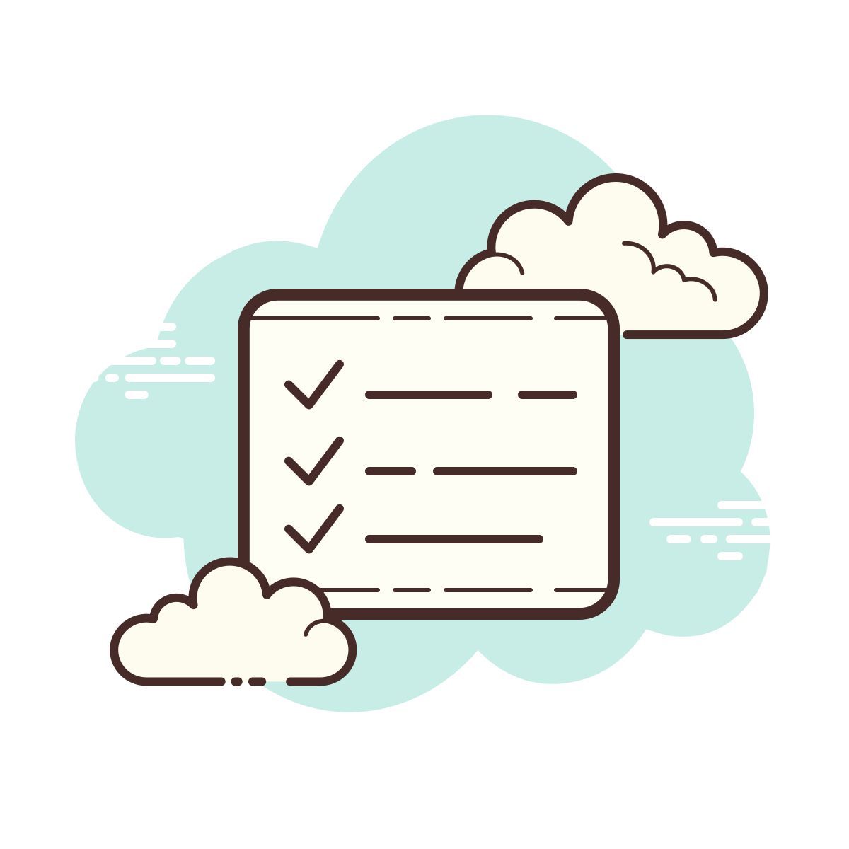 cloud style checkliste icon