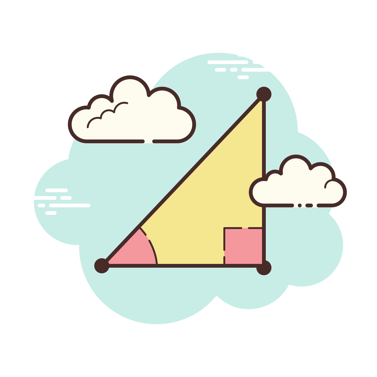 cloud style trigonometry icon