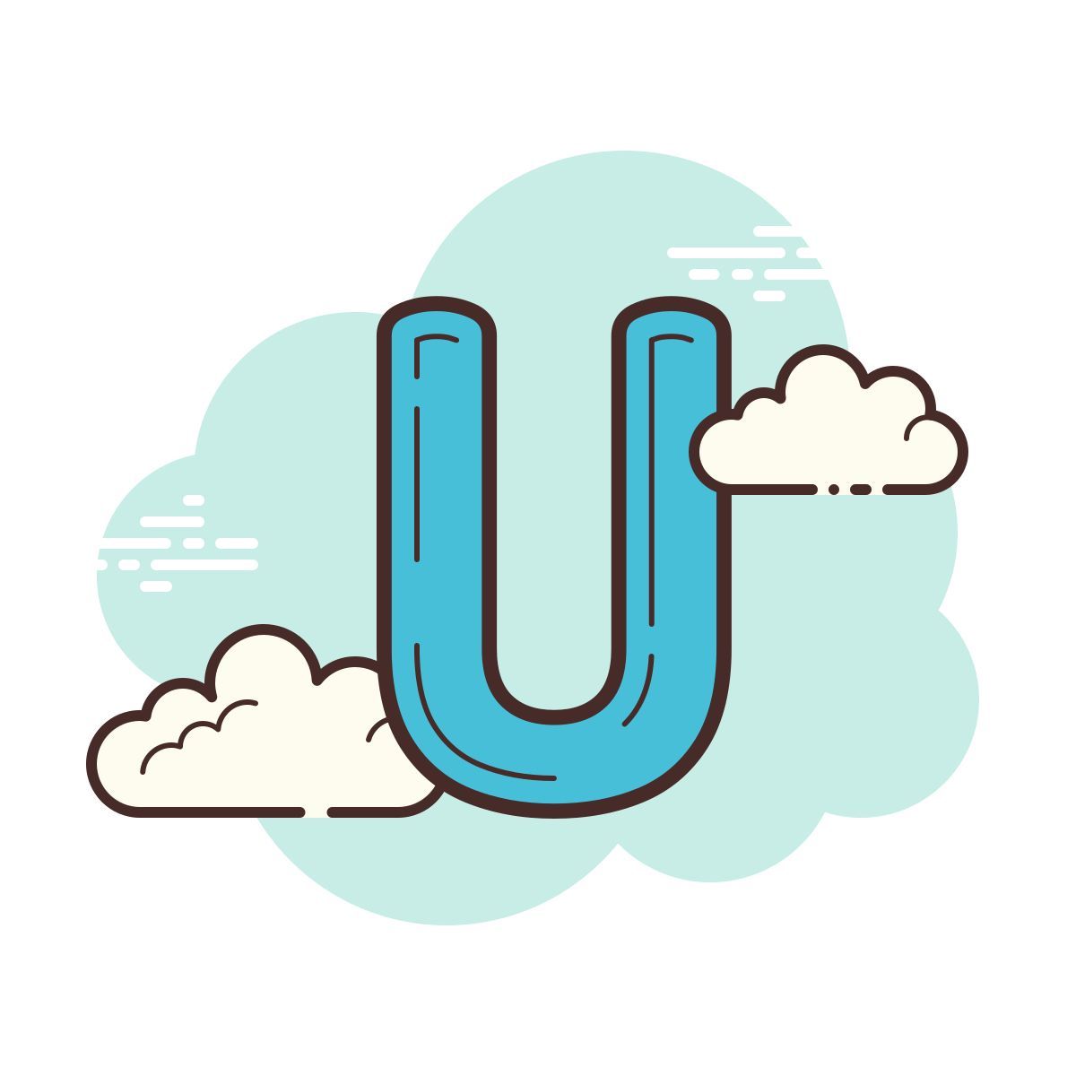 cloud style u icon