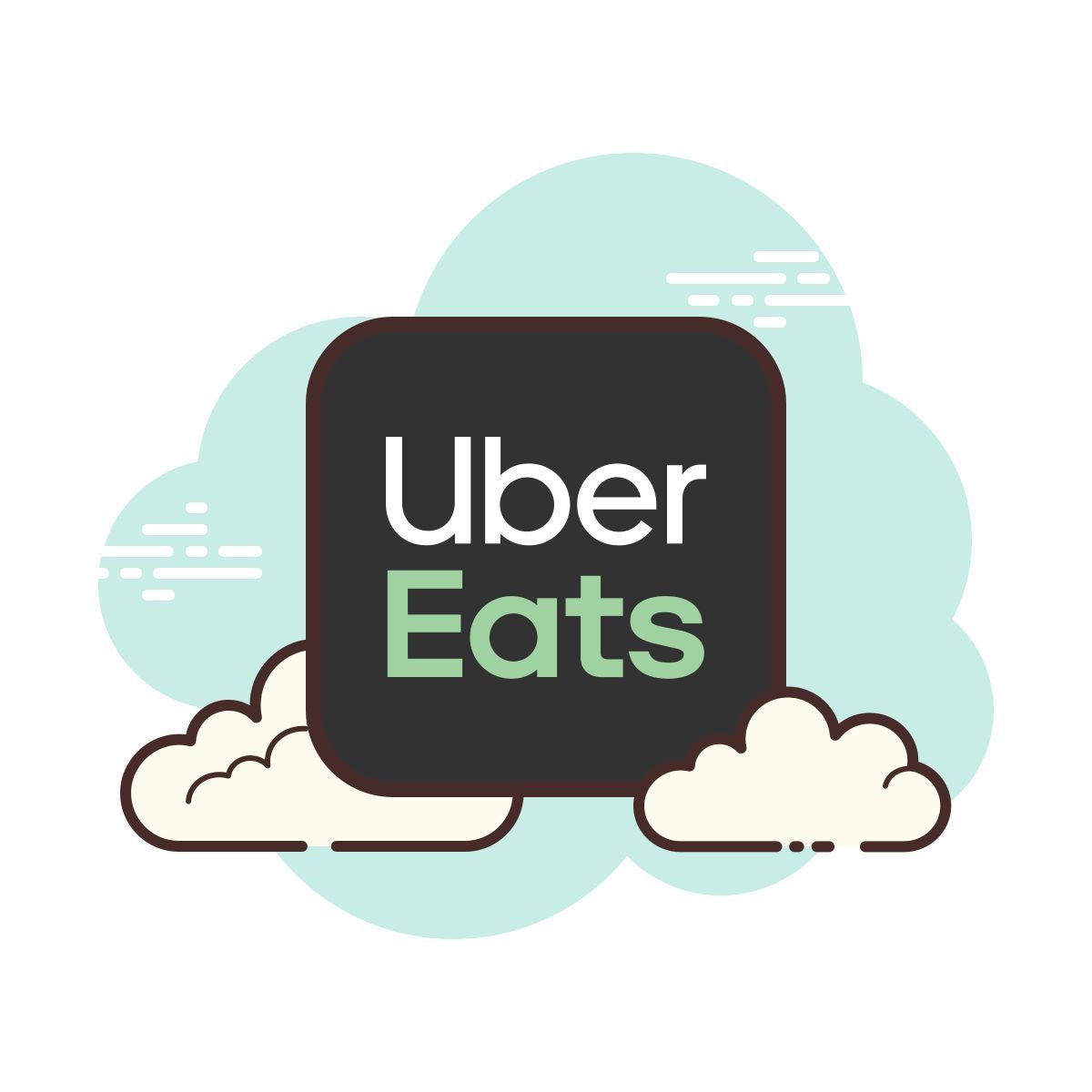 cloud style aplicación uber eats icon