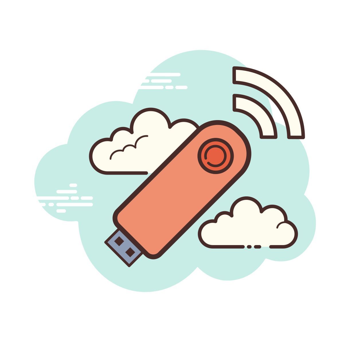 cloud style flash drive icon