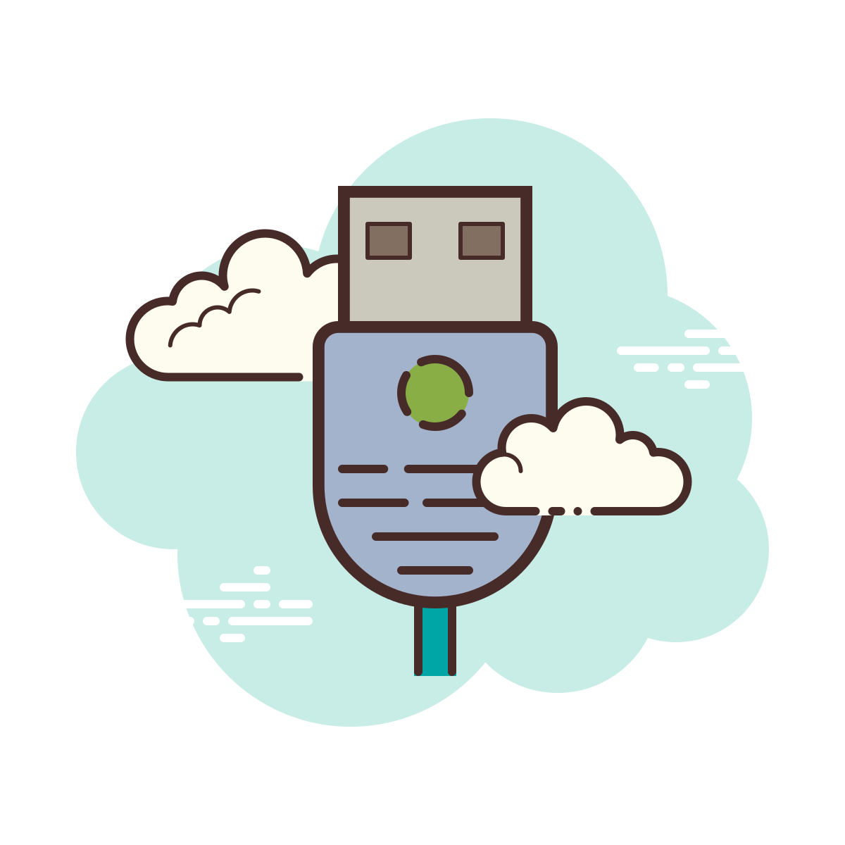 cloud style usb on icon