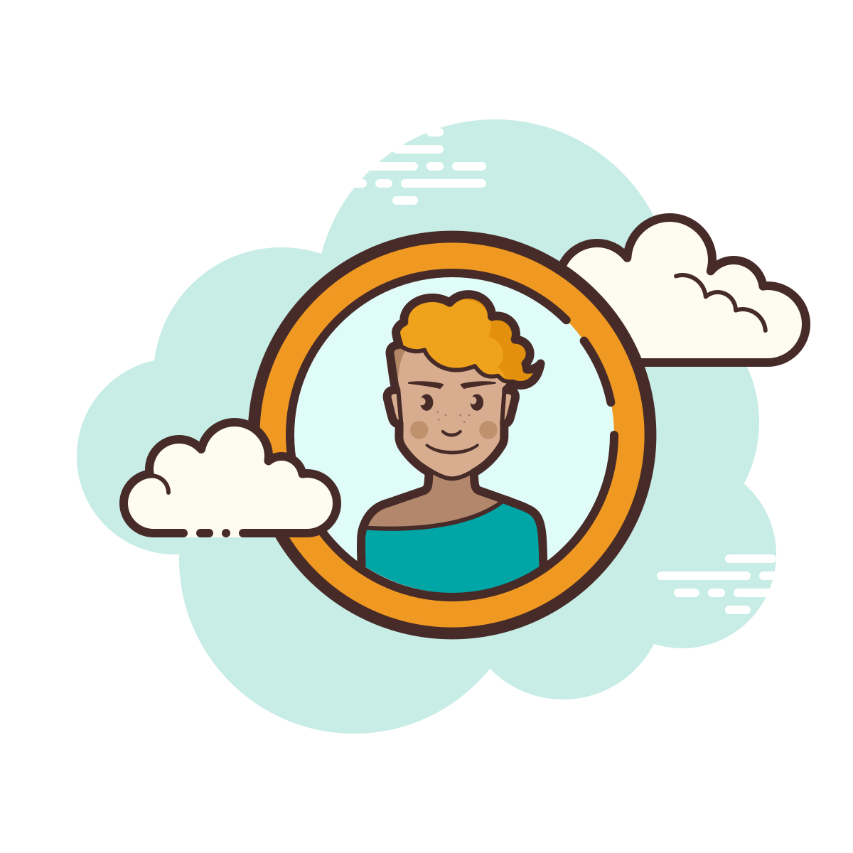 cloud style user female circle icon