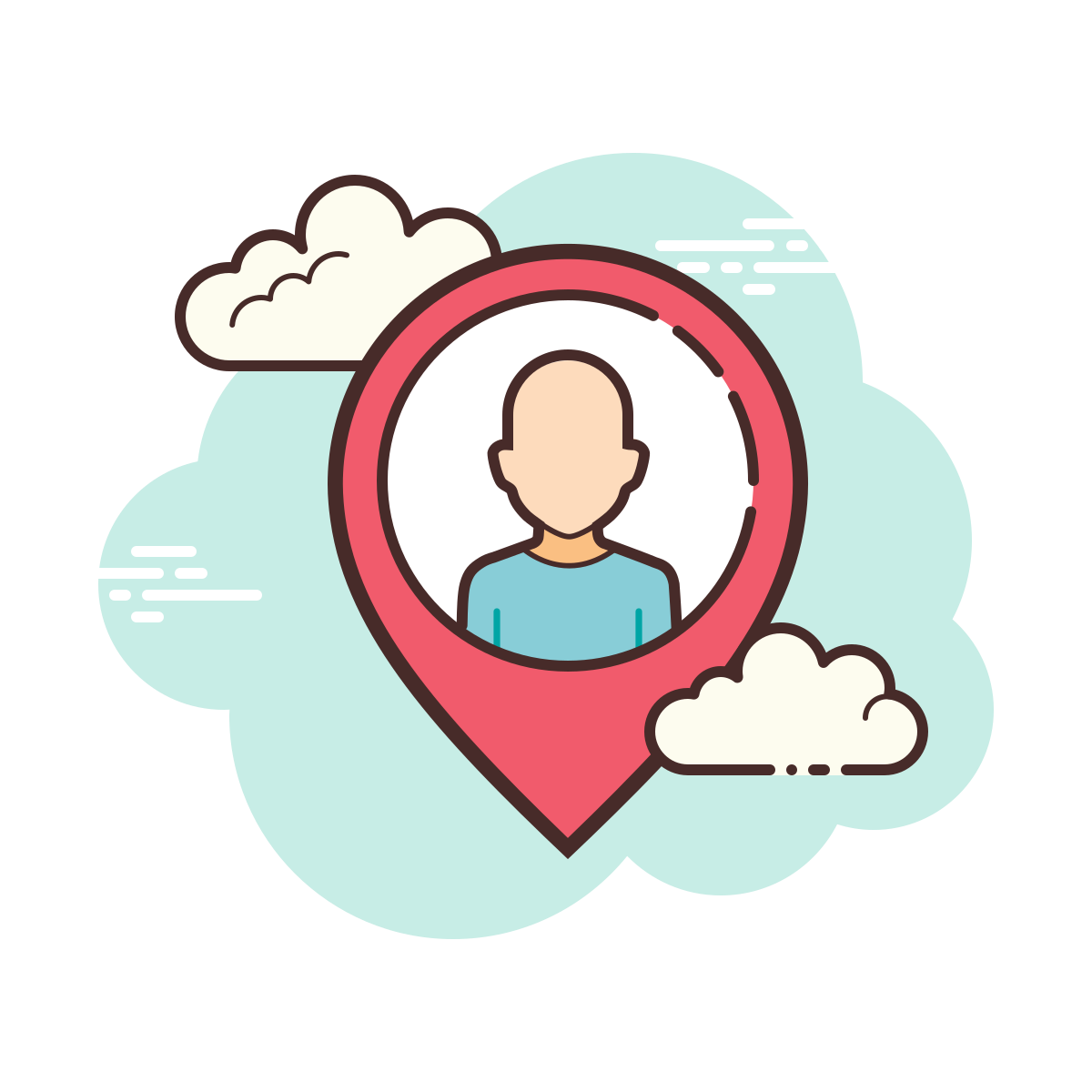 cloud style user location icon