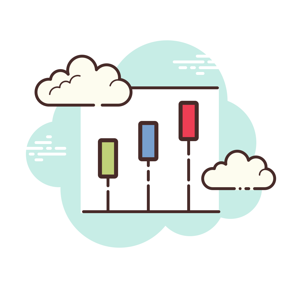 cloud style vertical timeline icon