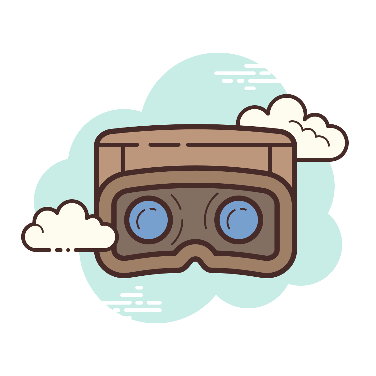 cloud style virtual reality icon