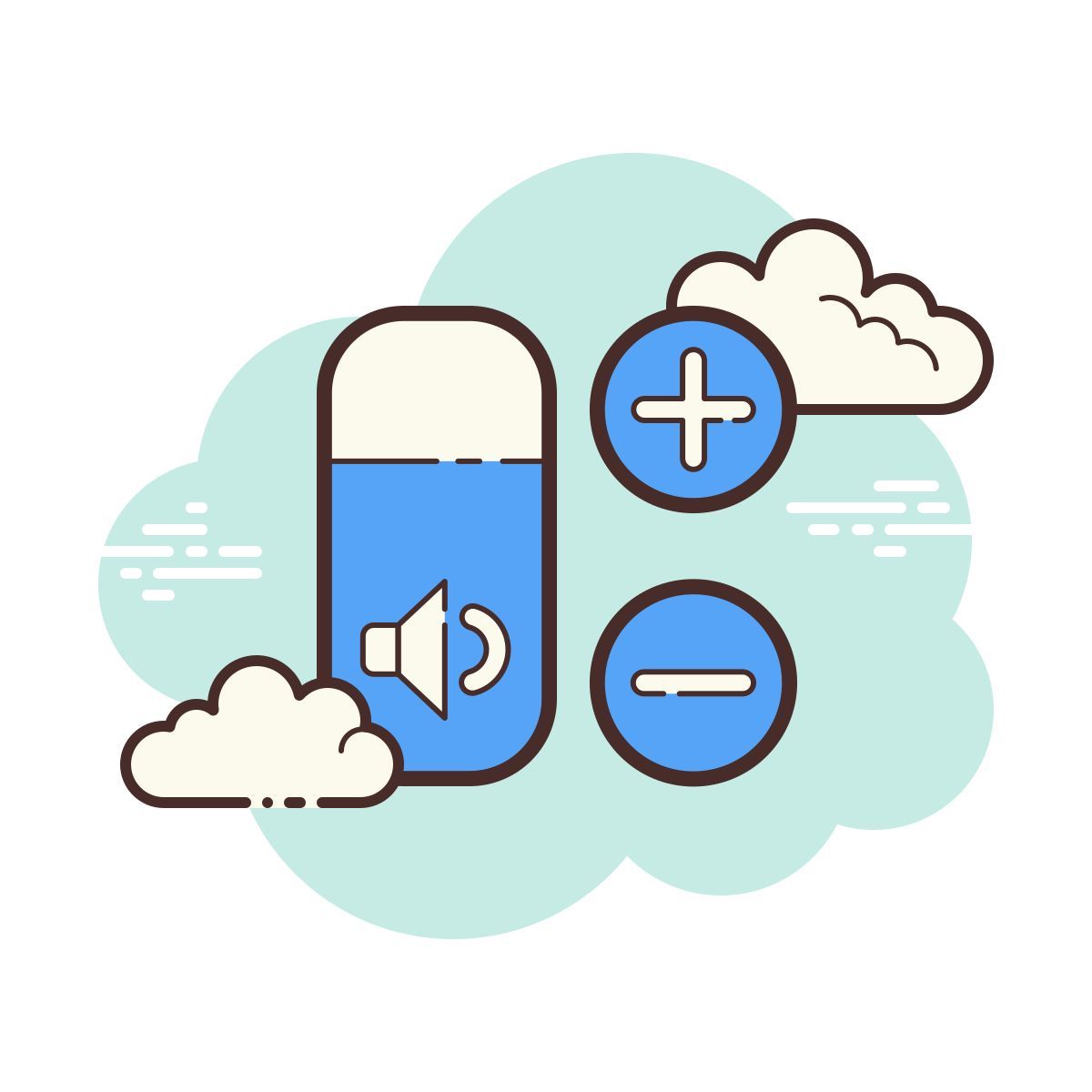 cloud style volume button icon