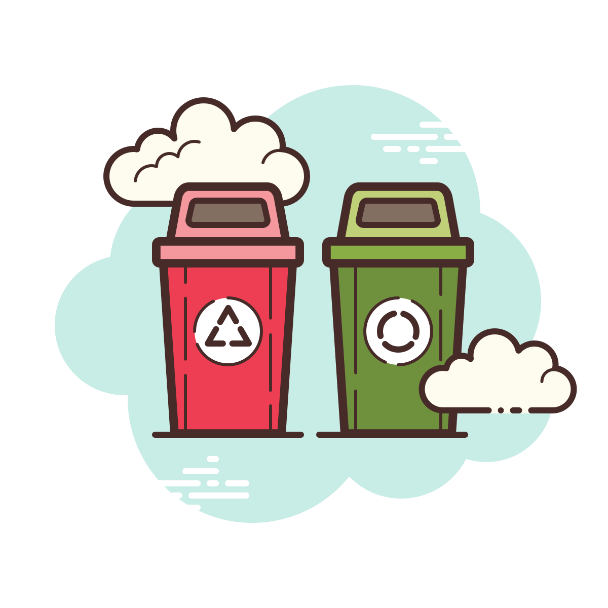 cloud style waste separation icon