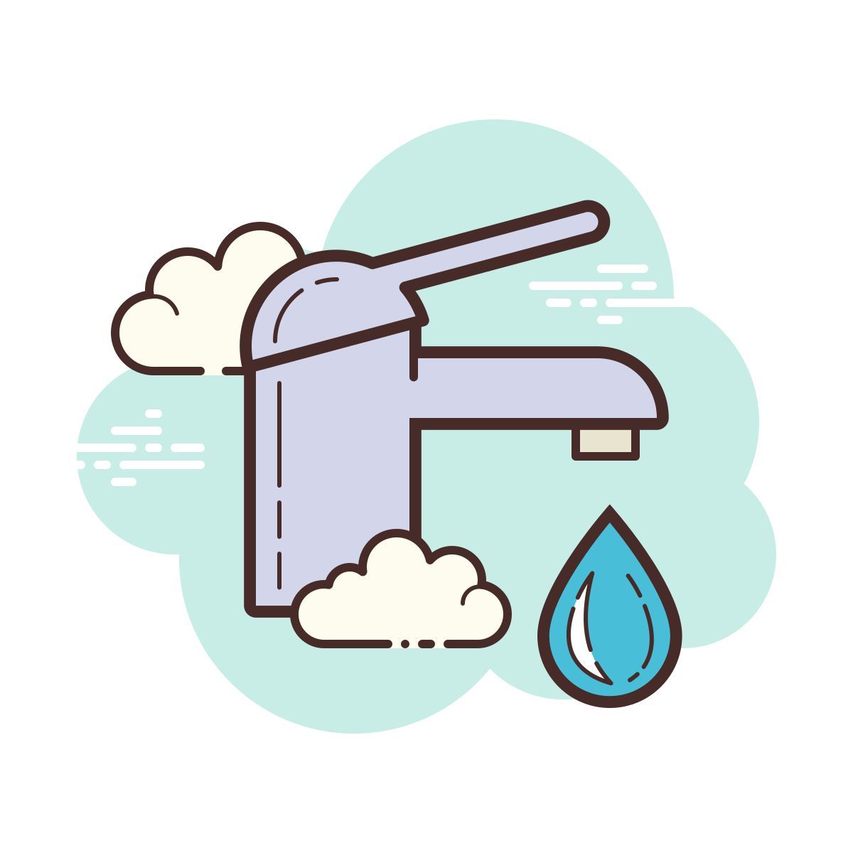 cloud style 수도꼭지 icon