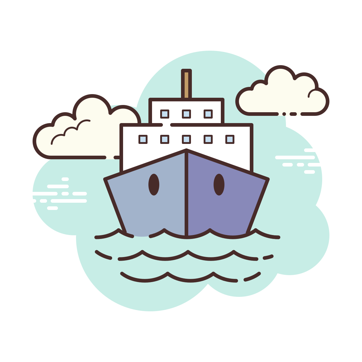 cloud style water transportation icon