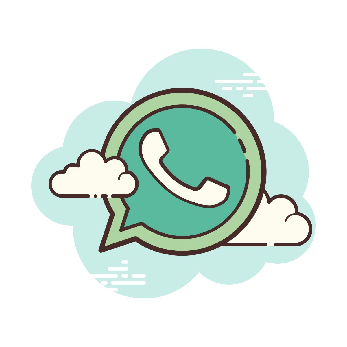 cloud style whatsapp에 icon