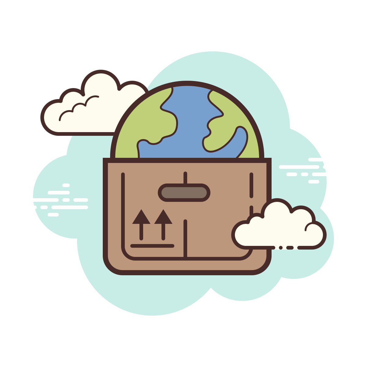 cloud style worldwide delivery icon