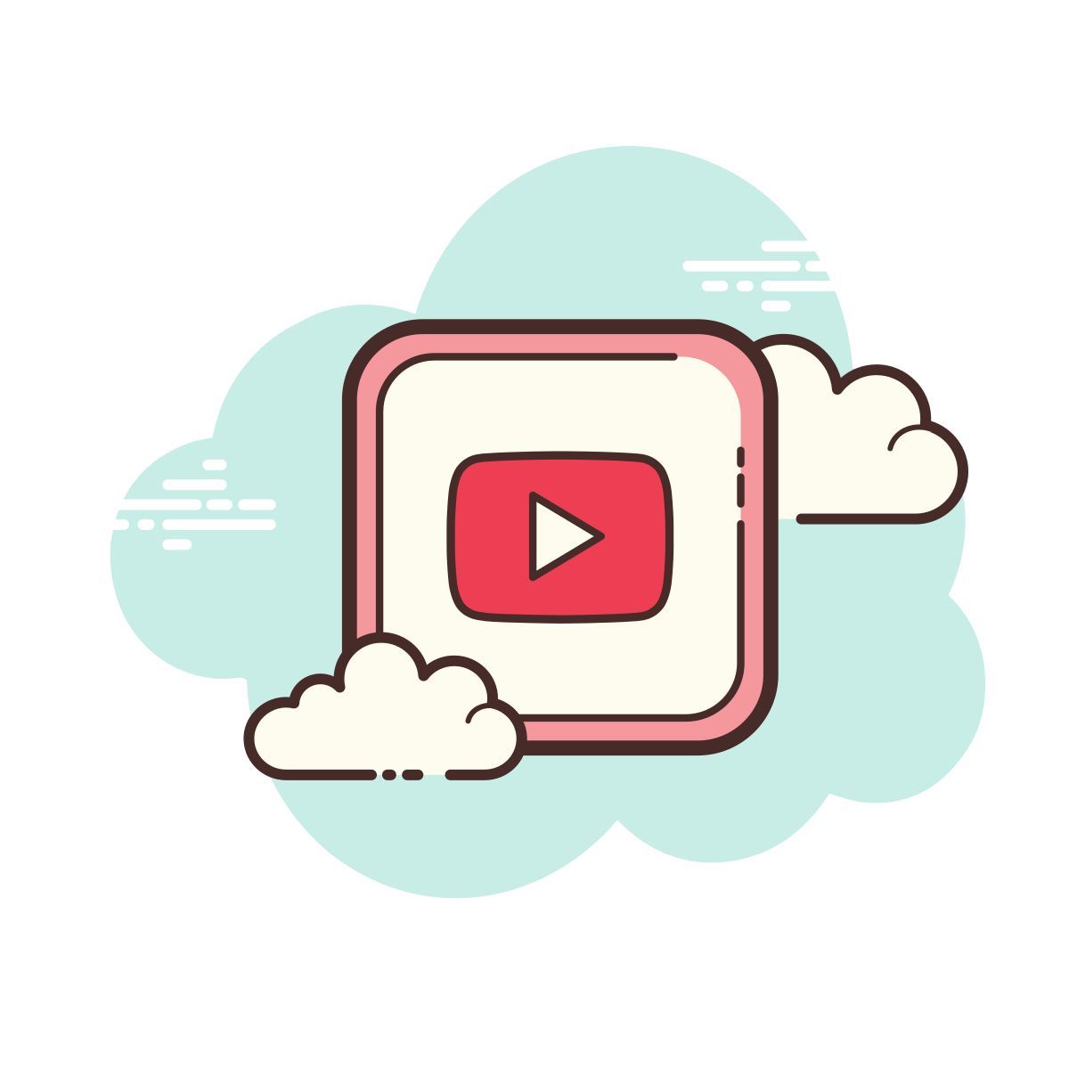 cloud style riproduci youtube icon