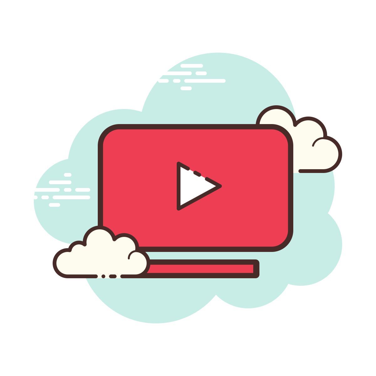 cloud style youtube 电视 icon