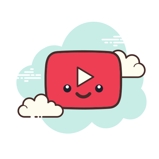 Cute Youtube icon in Cloud Style