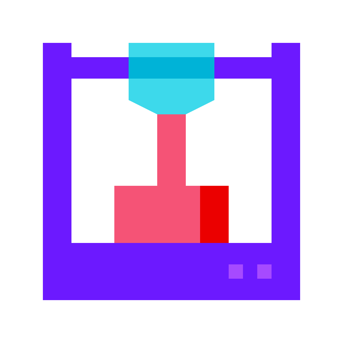 color glass style 3d printer icon