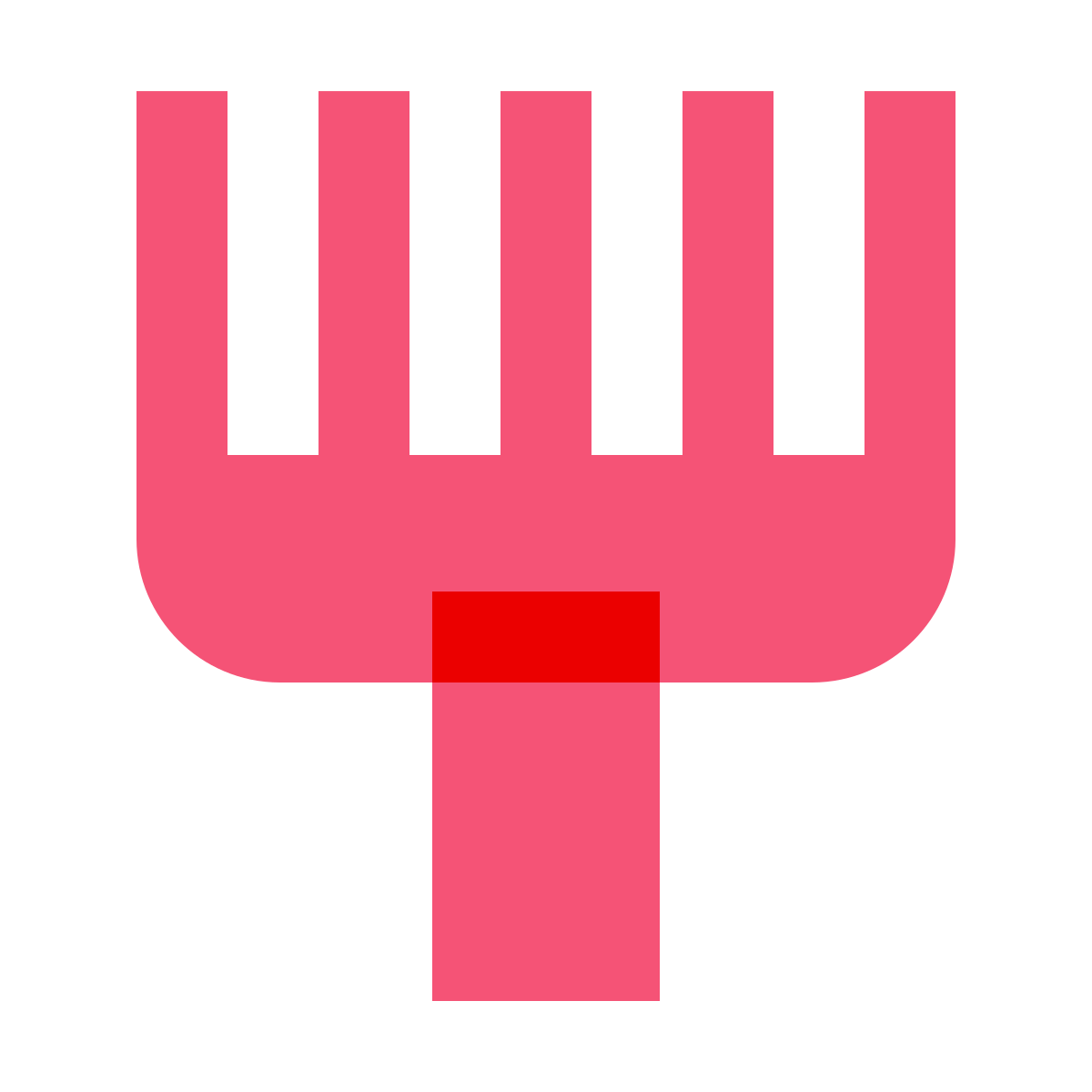 color glass style afro pick icon