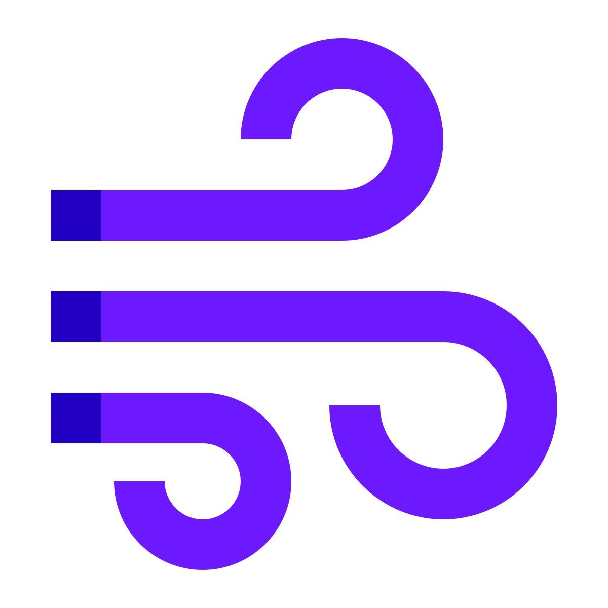 color glass style flusso d'aria icon