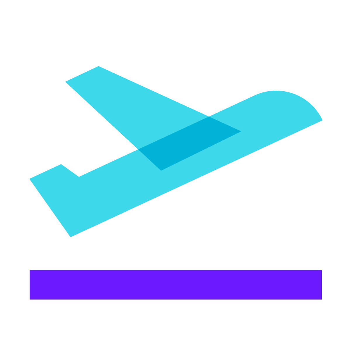 color glass style airplane take off icon