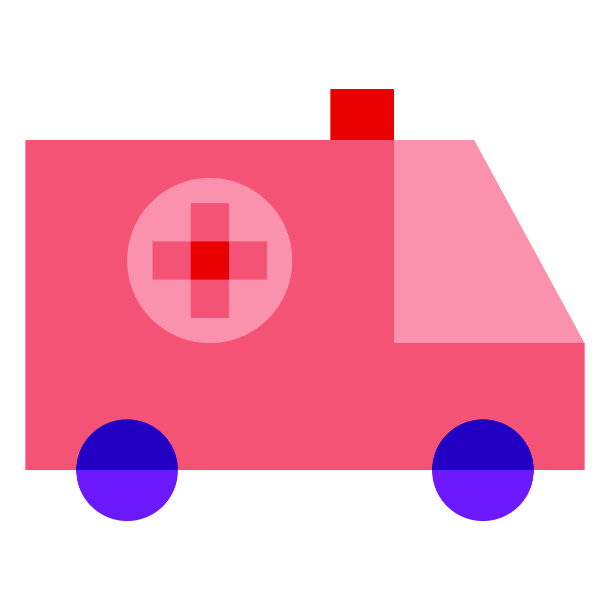 color glass style ambulance icon