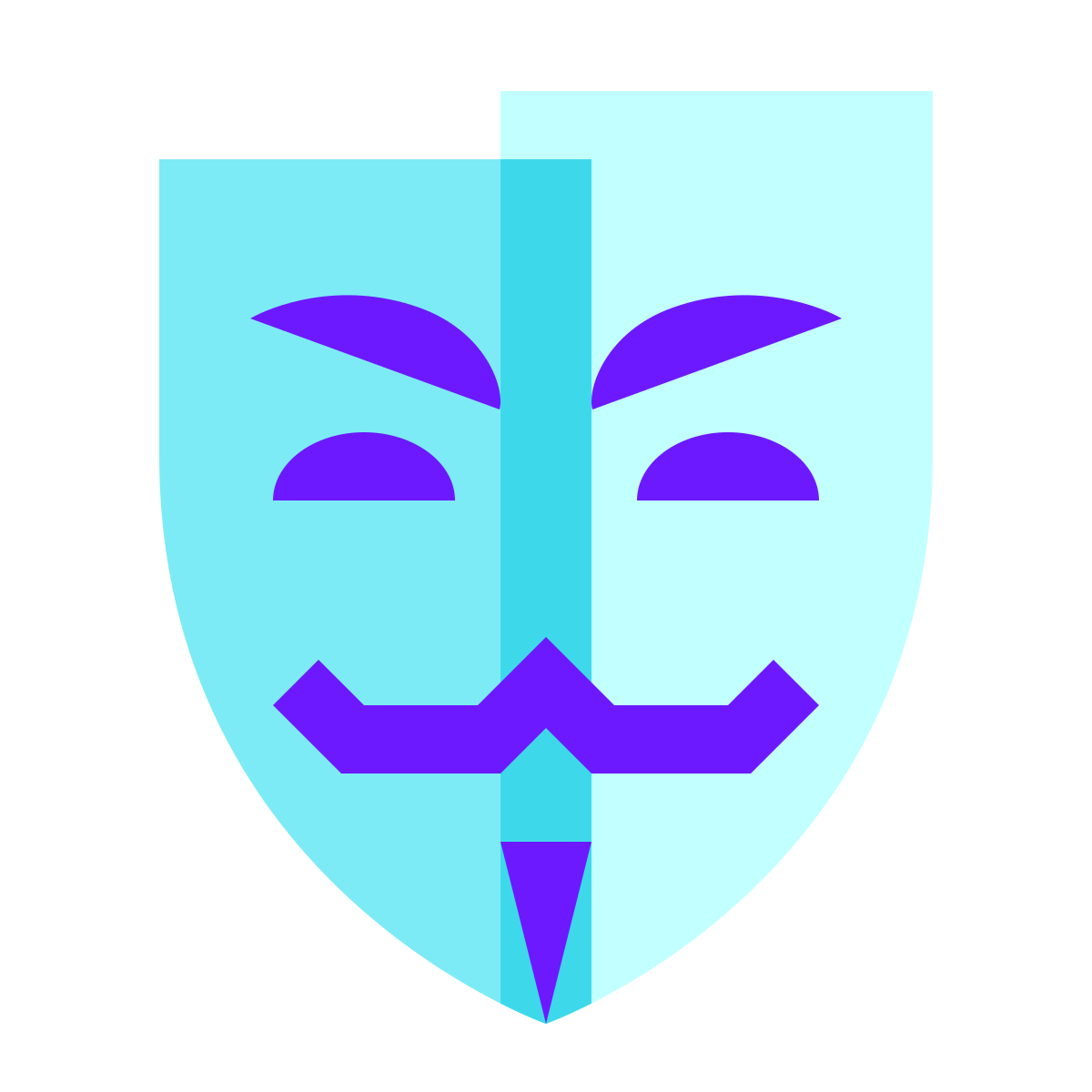 color glass style anonymous mask icon