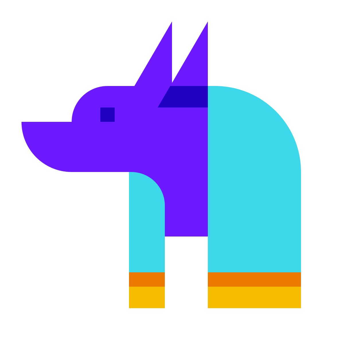 color glass style anubis icon