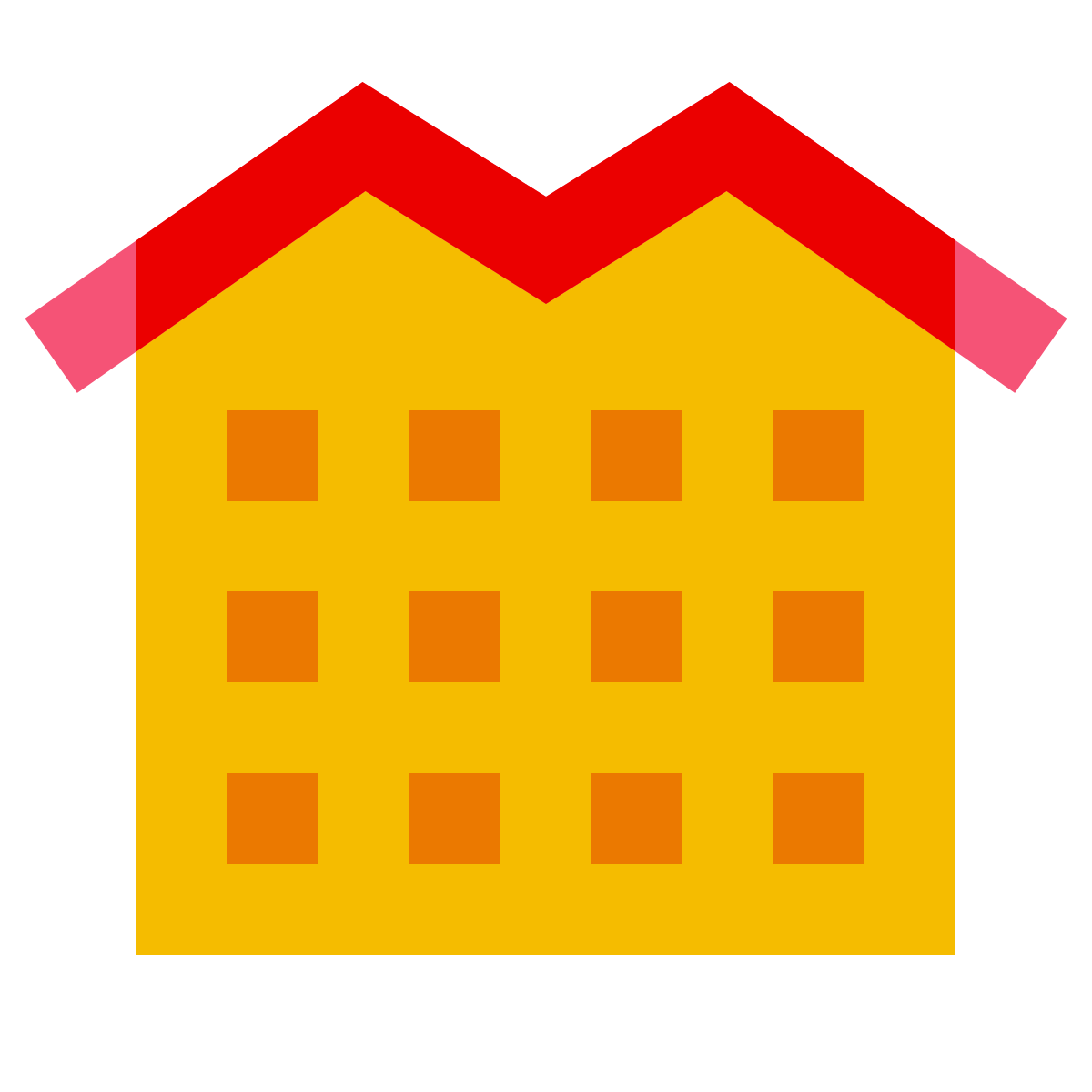 color glass style apartment icon