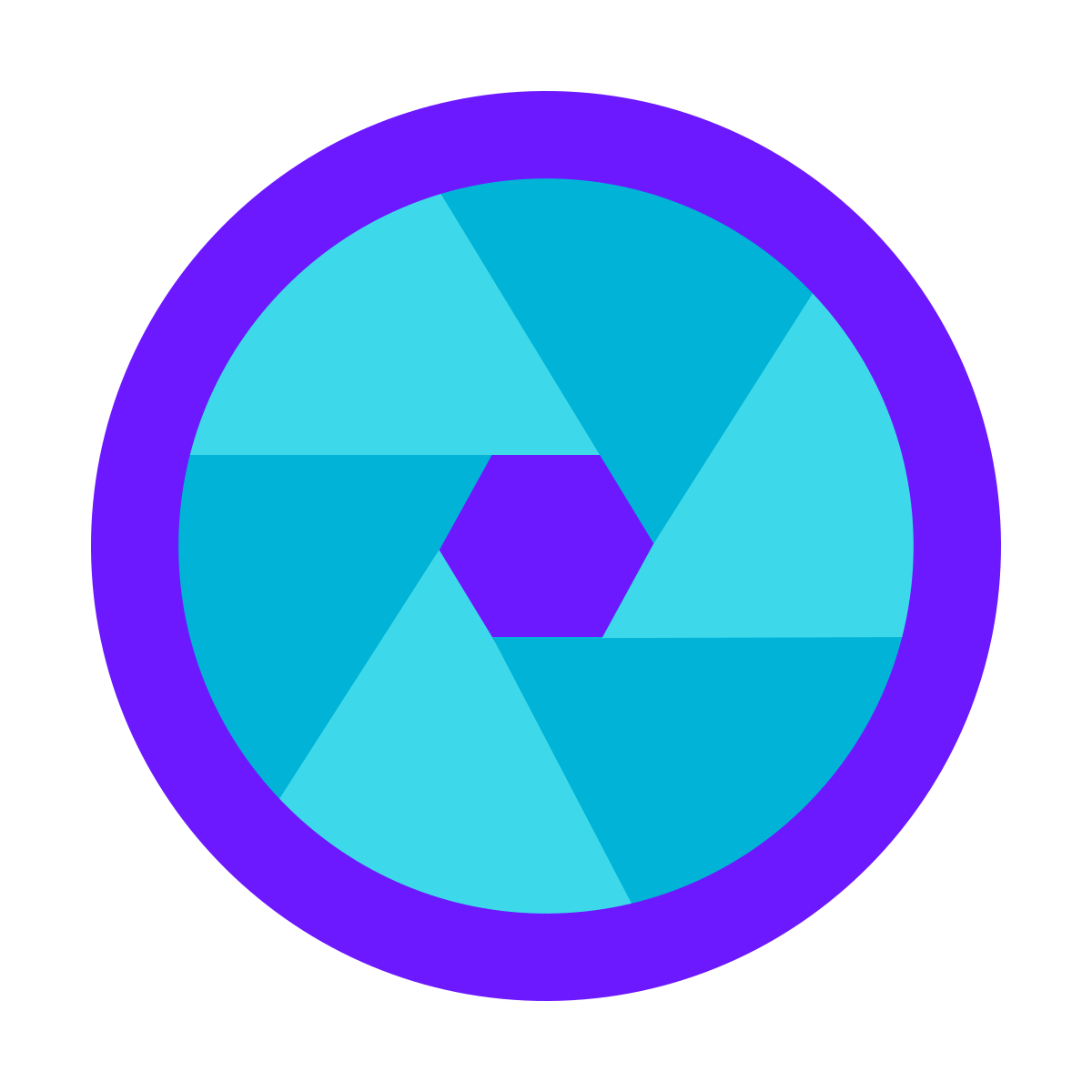 color glass style aperture icon