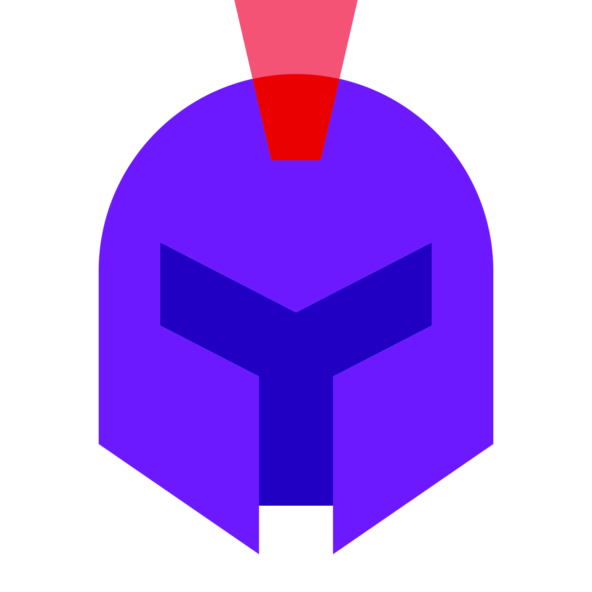 color glass style armored helmet icon