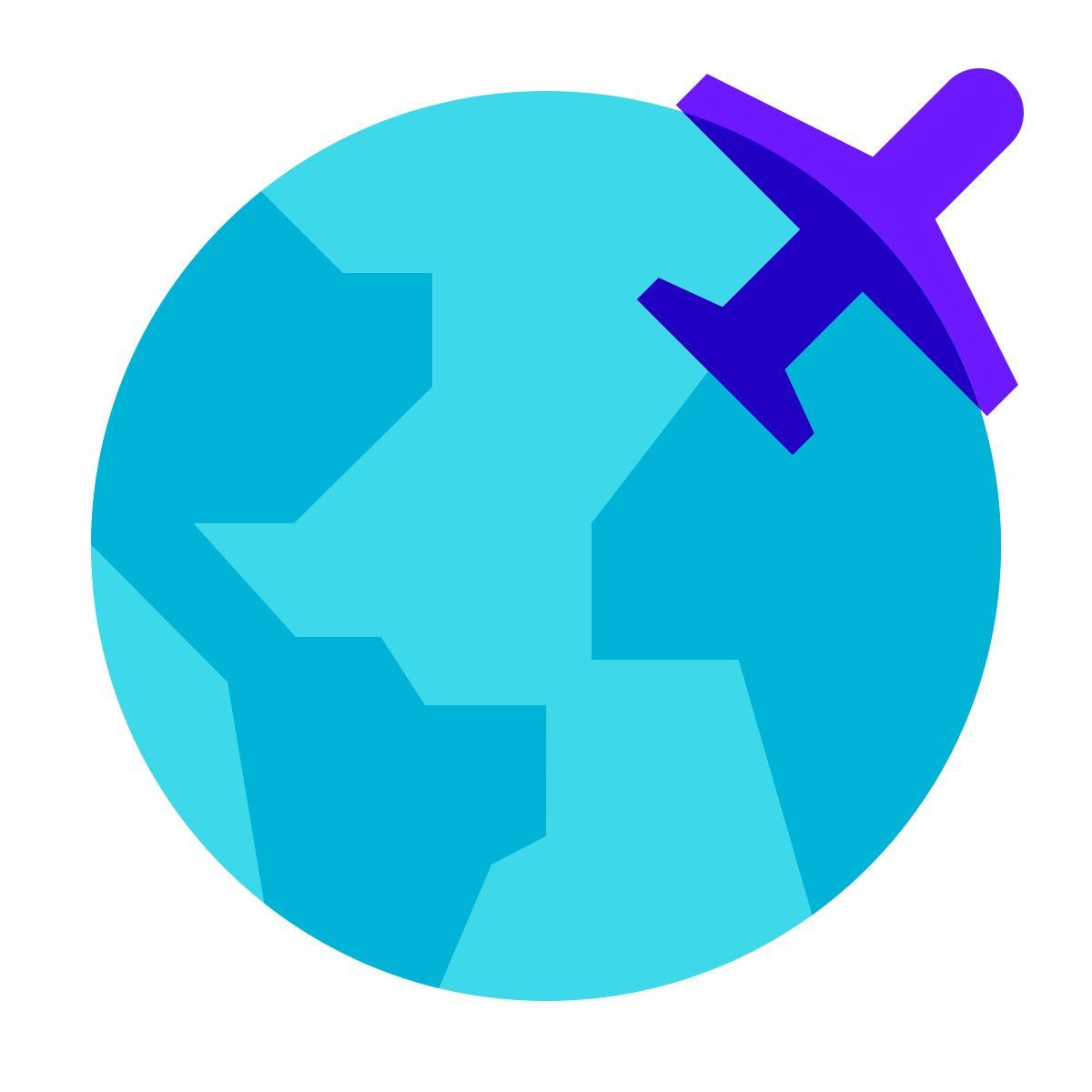 color glass style um die welt icon