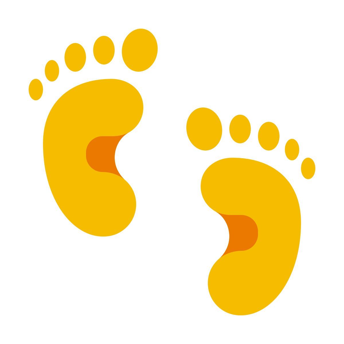 color glass style baby füße icon