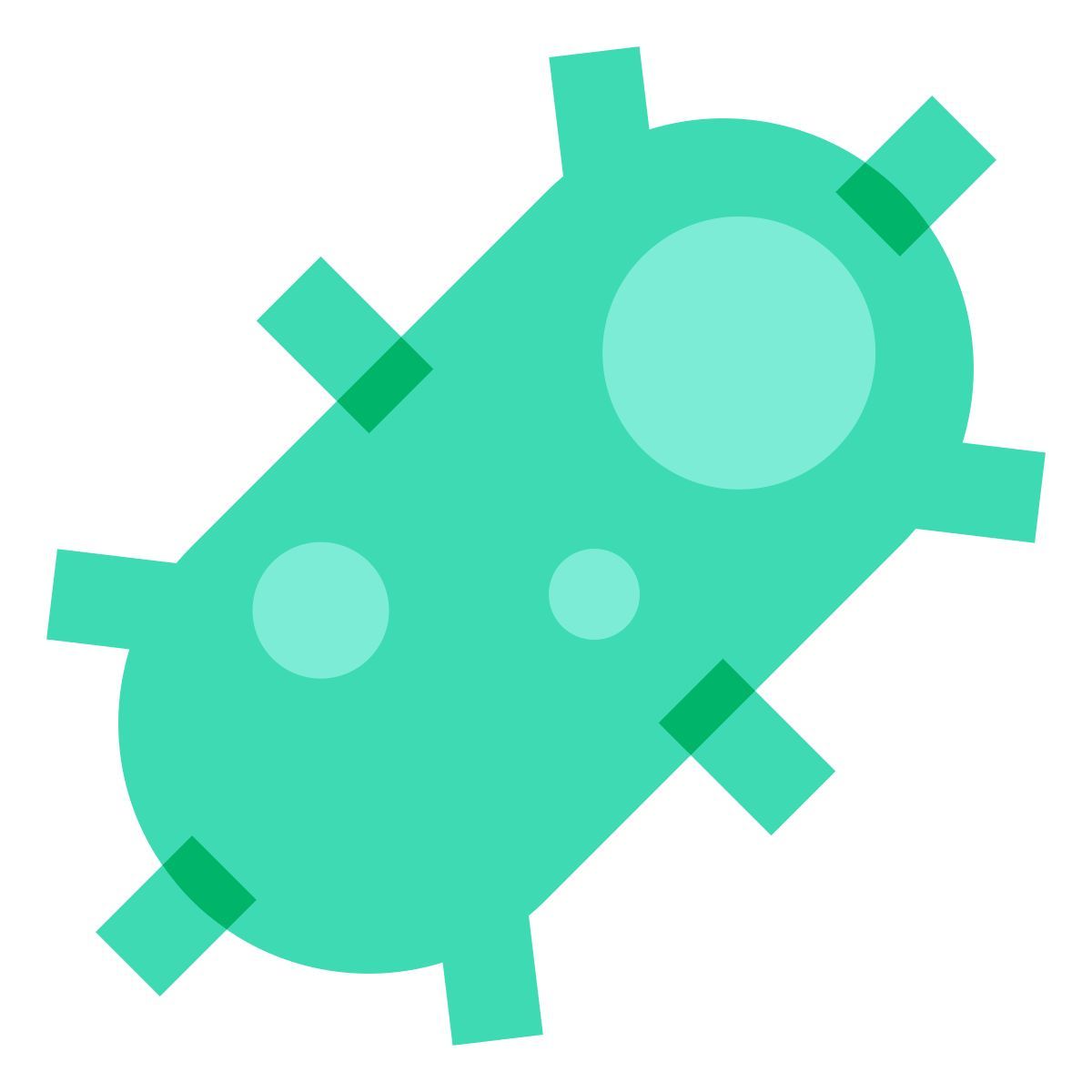 color glass style bacteria icon