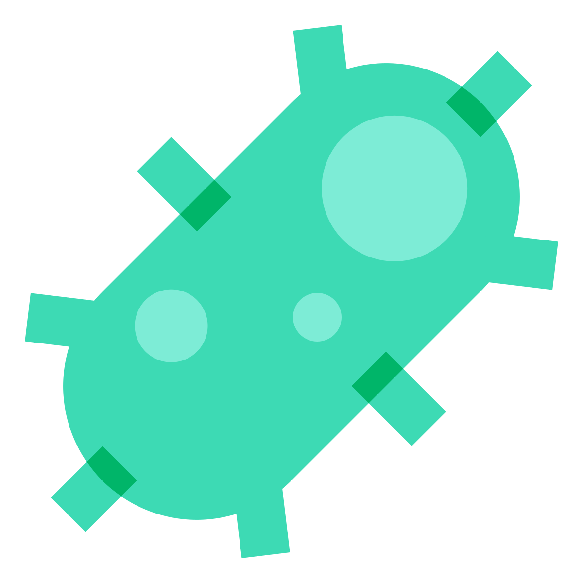 color glass style bacteria icon