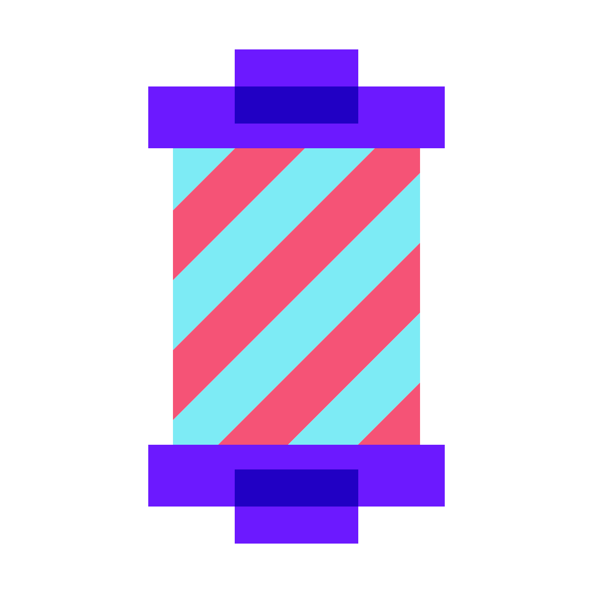 color glass style barber pole icon