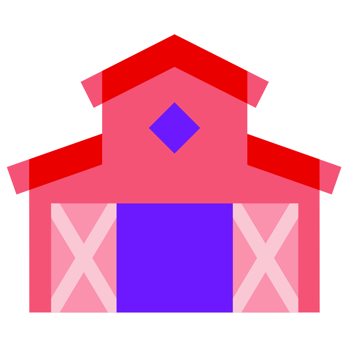 color glass style barn icon
