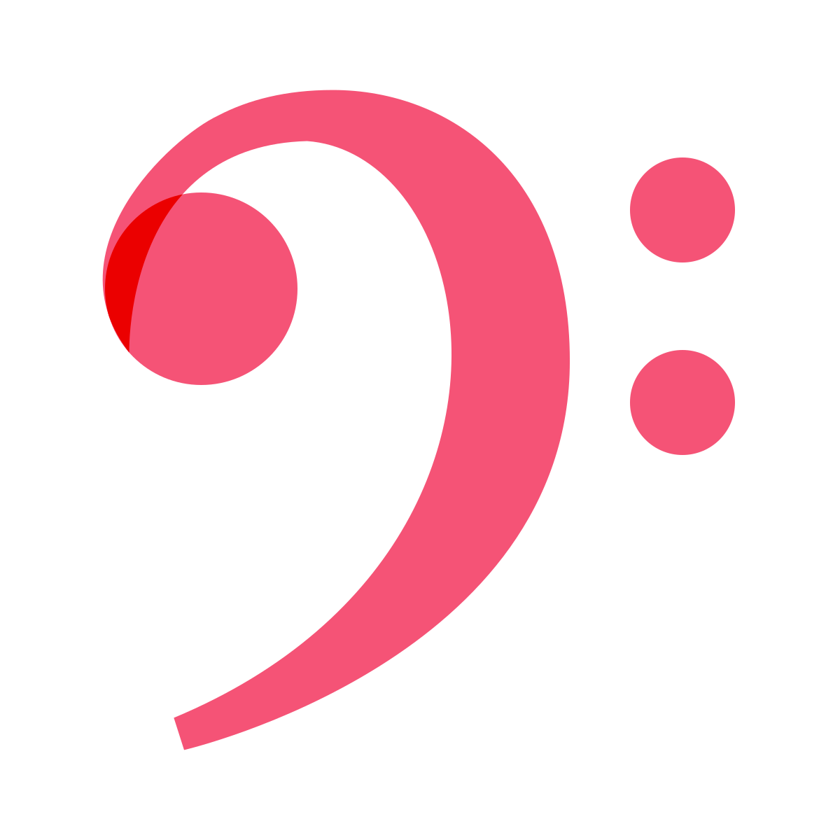 color glass style bass clef icon