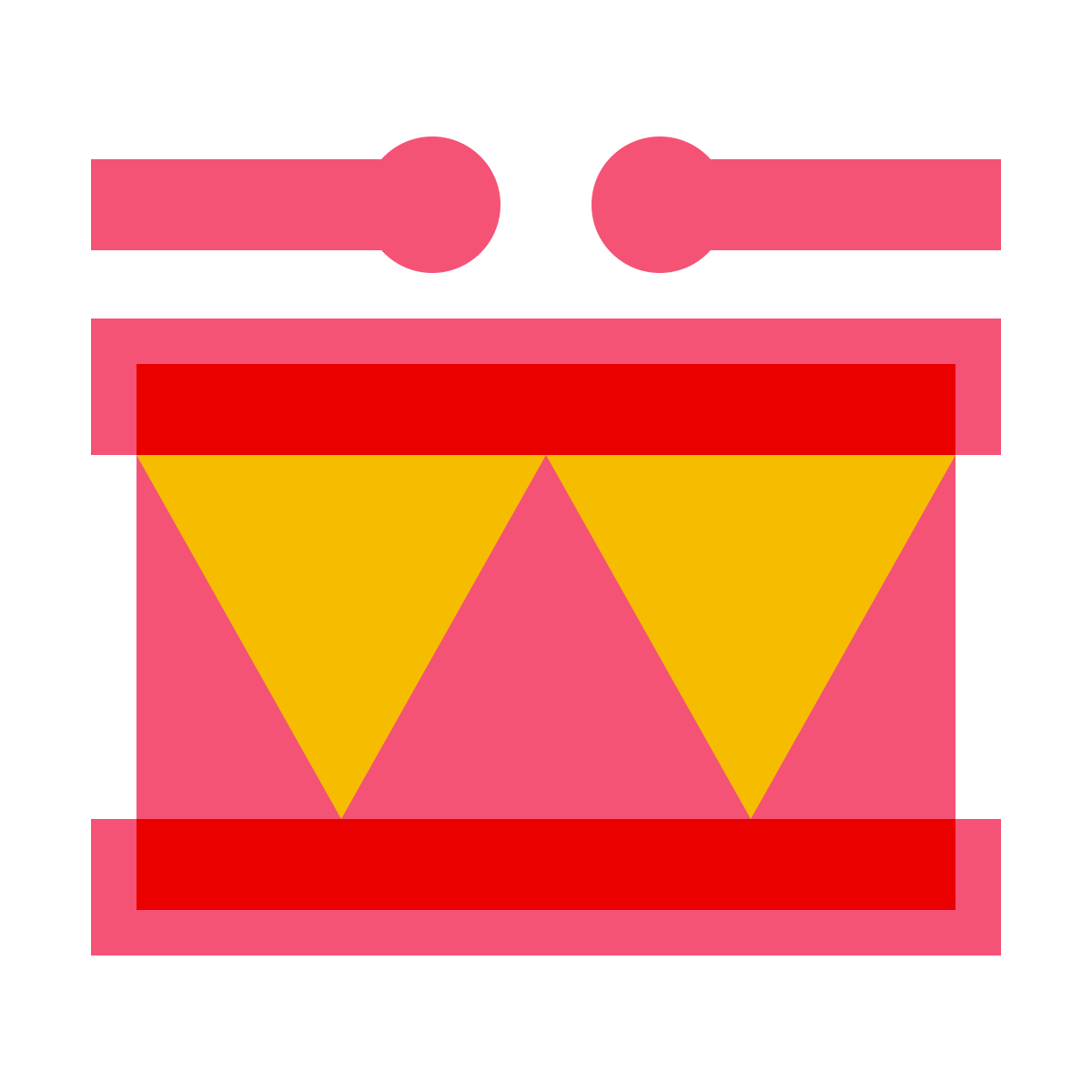 color glass style bass drum icon
