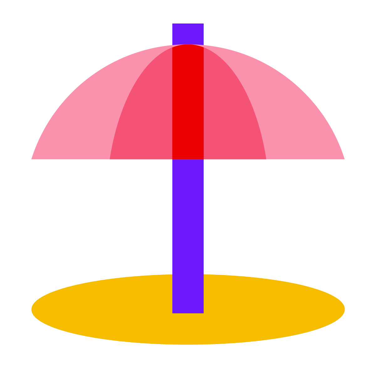 color glass style beach umbrella icon