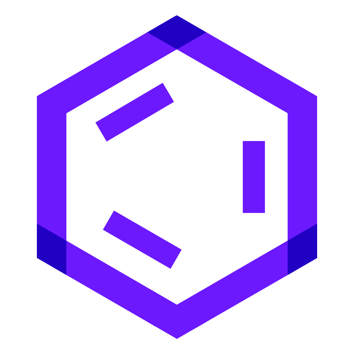 color glass style benzene ring icon