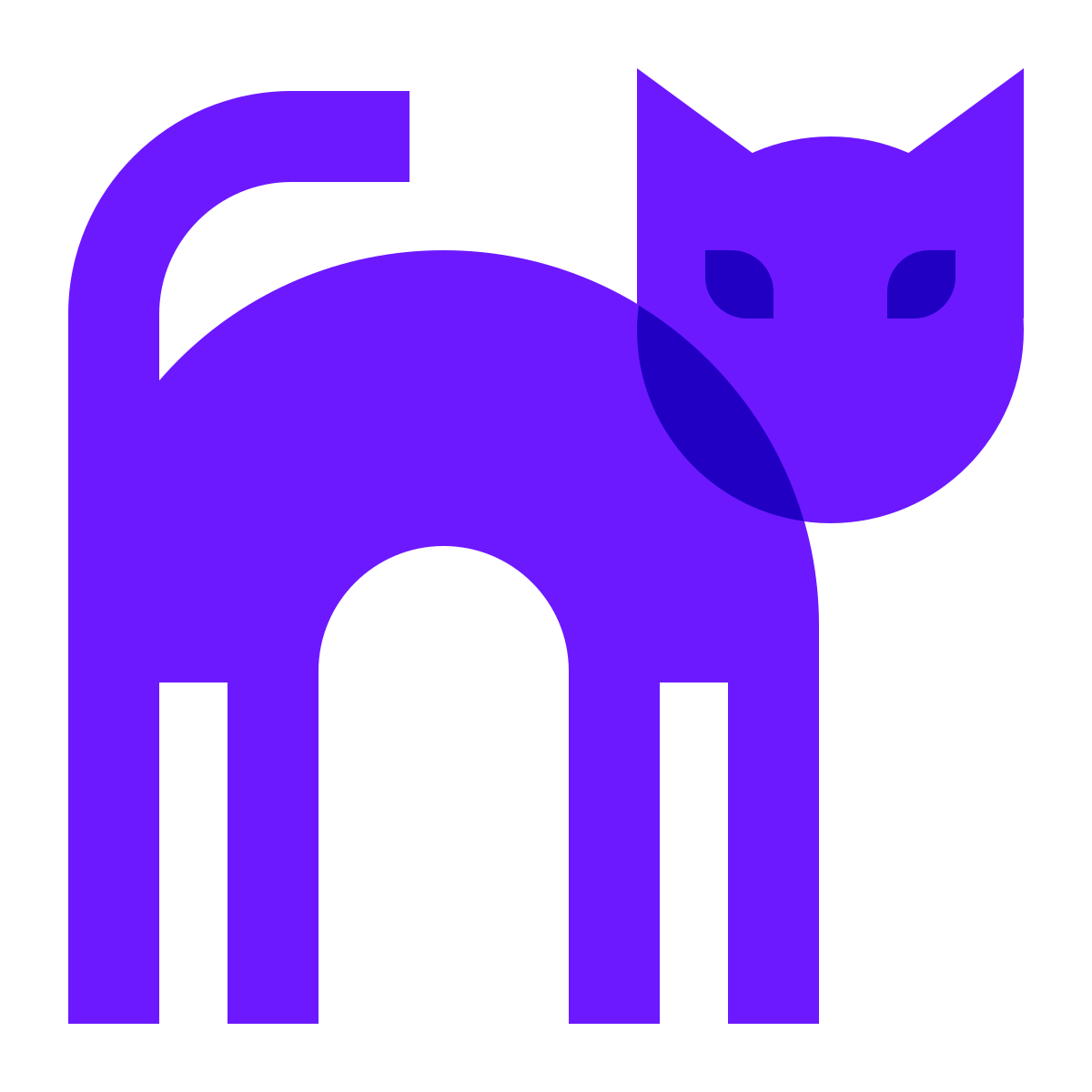 color glass style black cat icon
