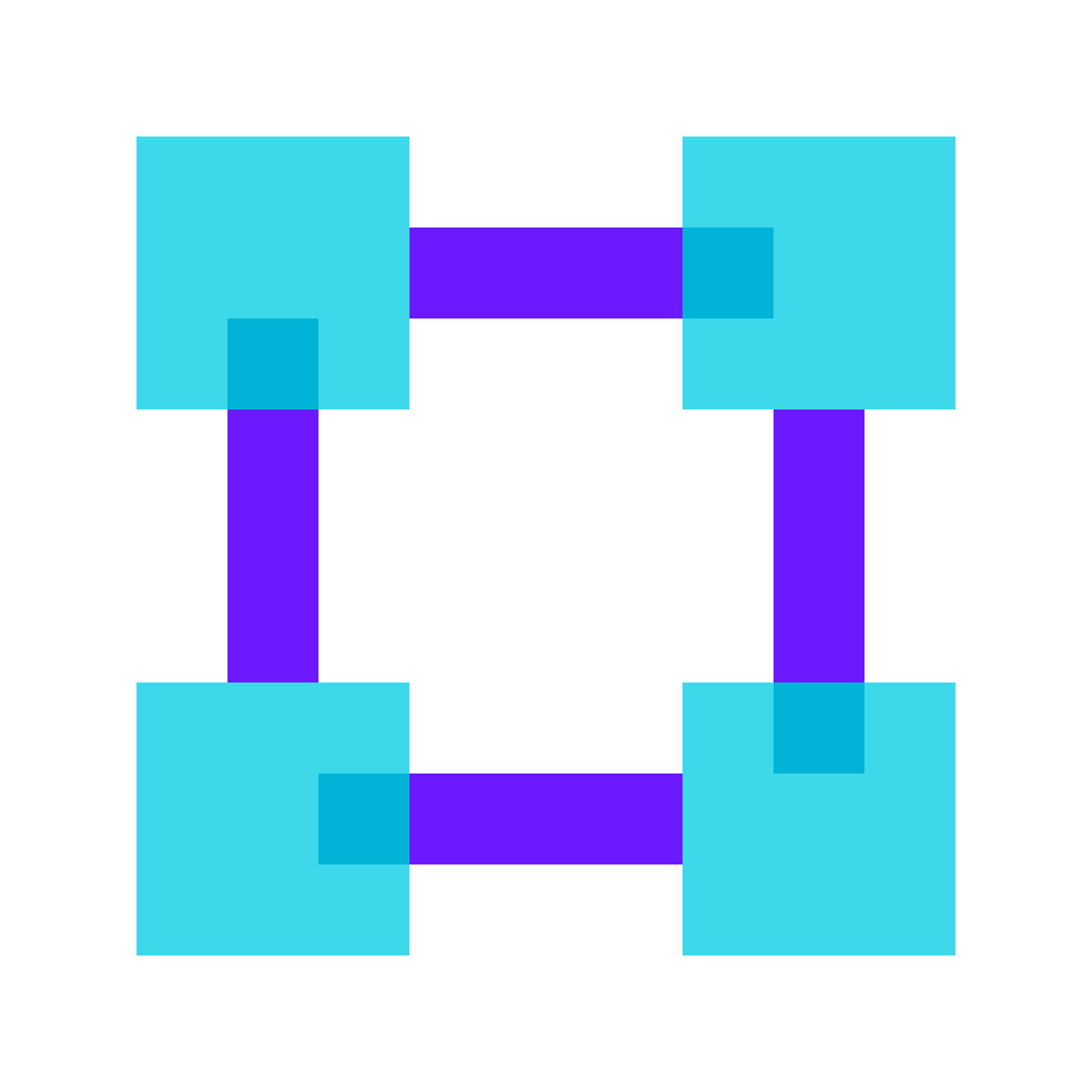 color glass style blockchain technology icon