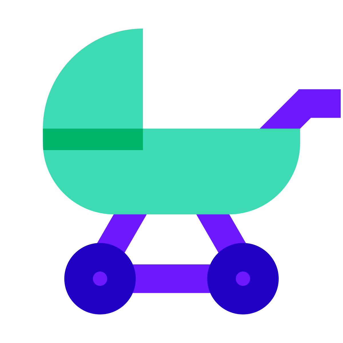 color glass style boy stroller icon