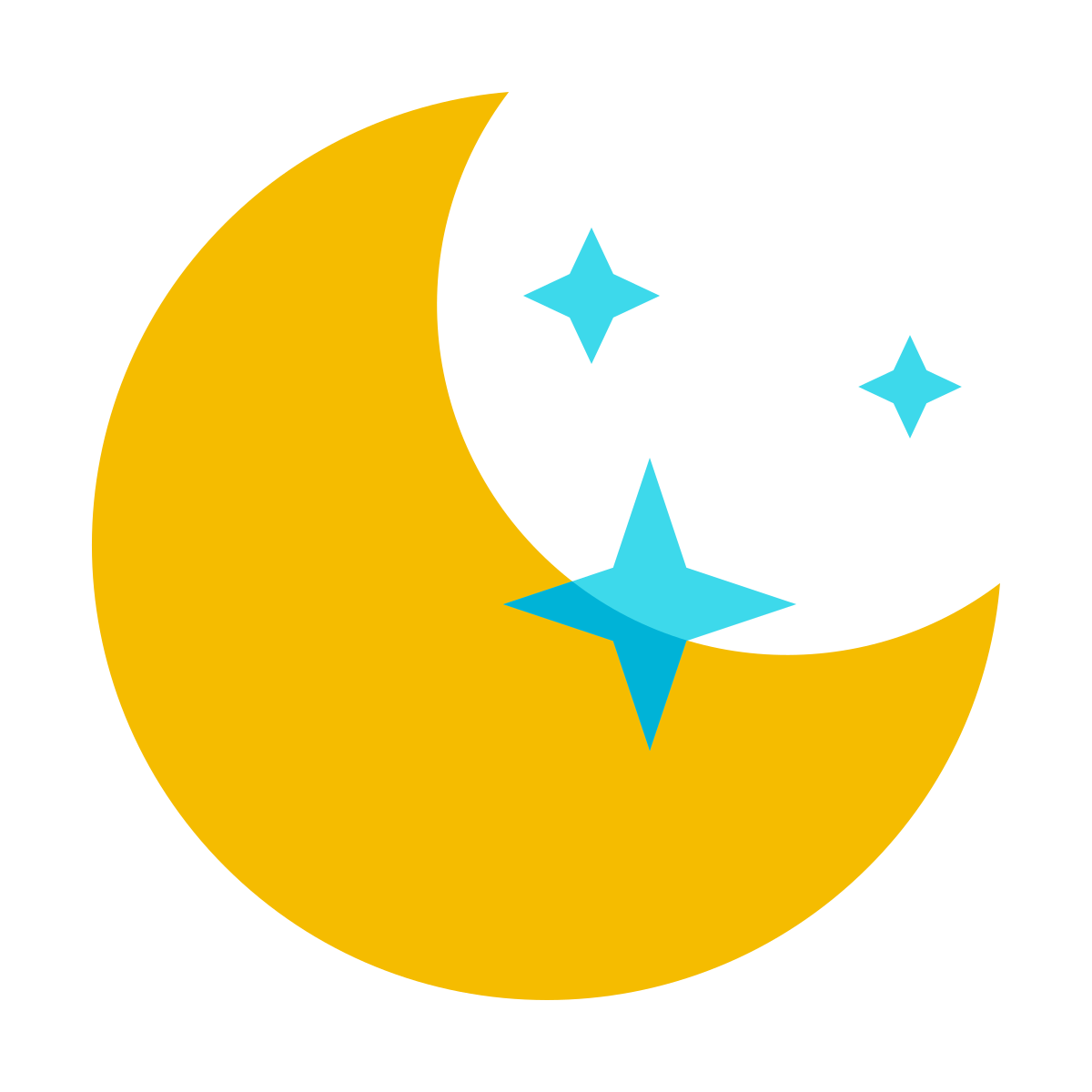 color glass style bright moon icon