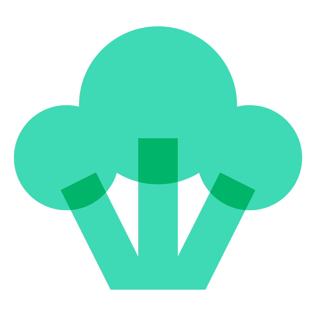 color glass style broccoli icon