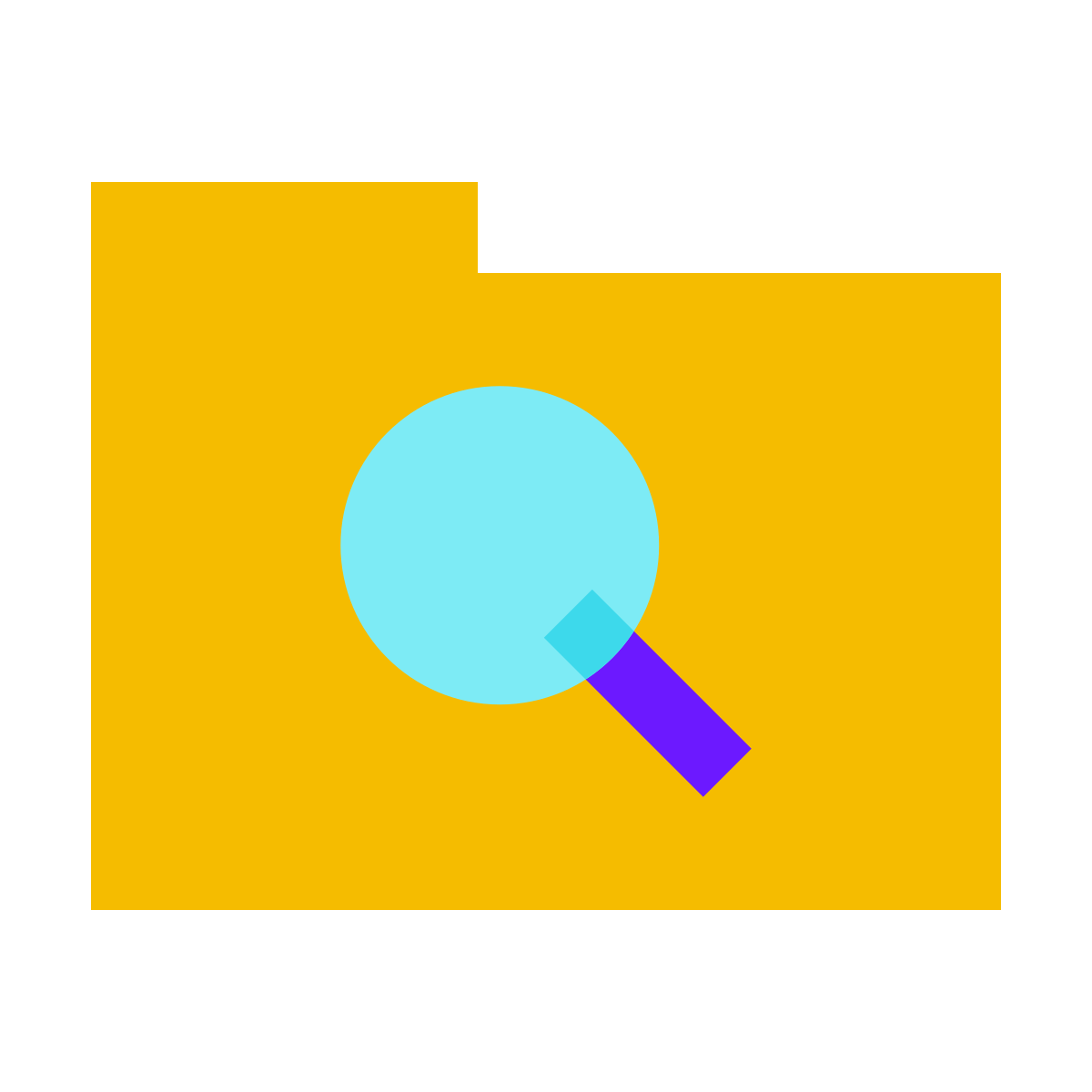 color glass style browse folder icon