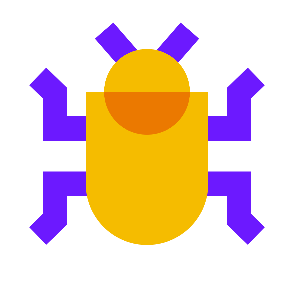color glass style bug icon