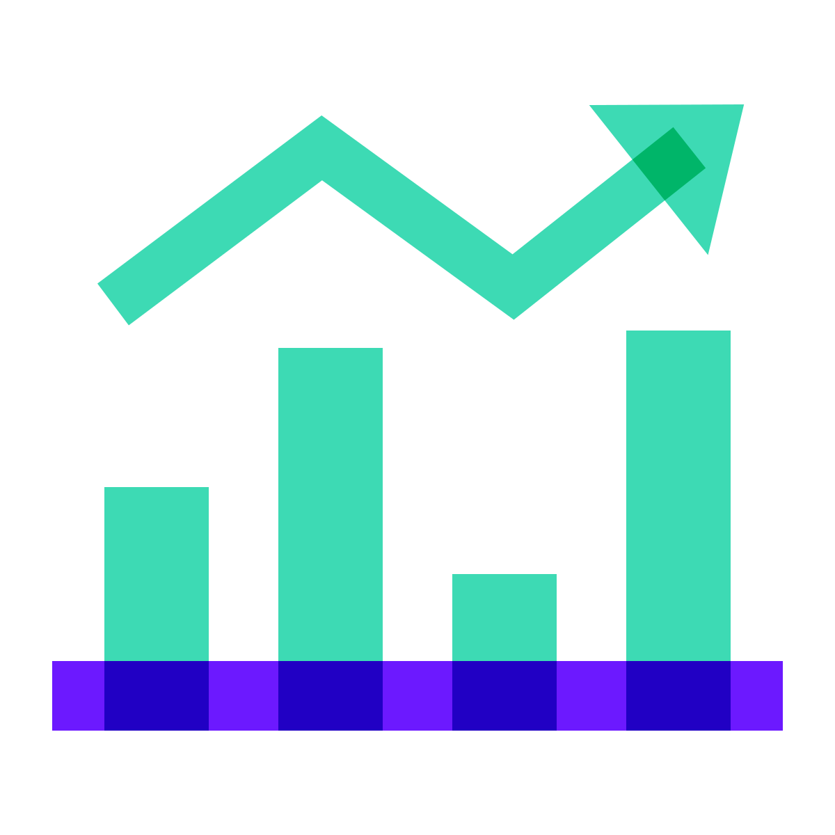 color glass style bullish icon